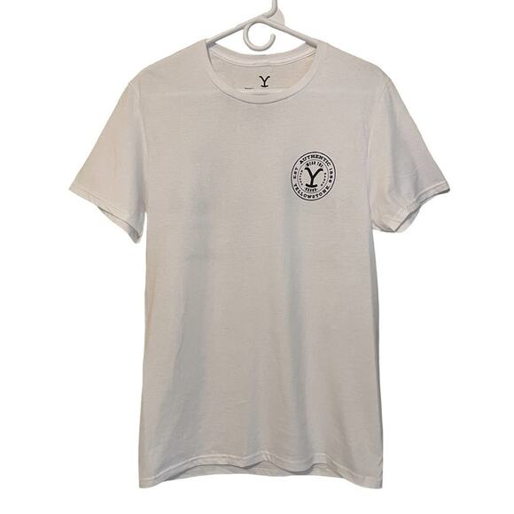 NEW Yellowstone Dutton Ranch Montana White Short Sleeve T Shirt Small - Picture 2 of 6